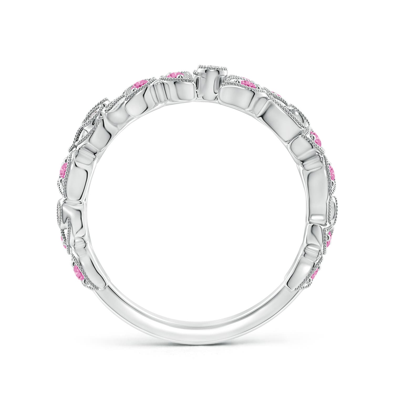 AA - Pink Sapphire / 0.28 CT / 14 KT White Gold