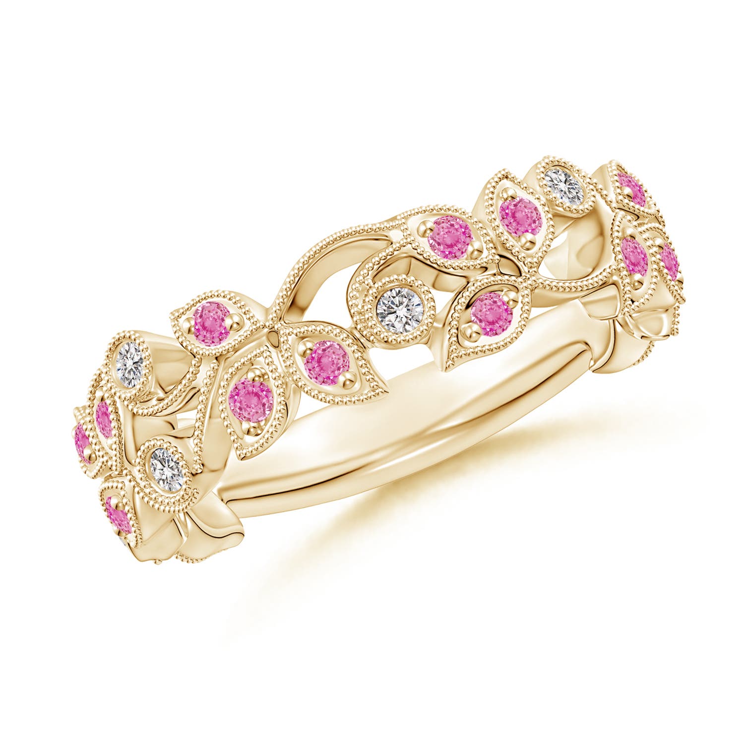 AA - Pink Sapphire / 0.28 CT / 14 KT Yellow Gold