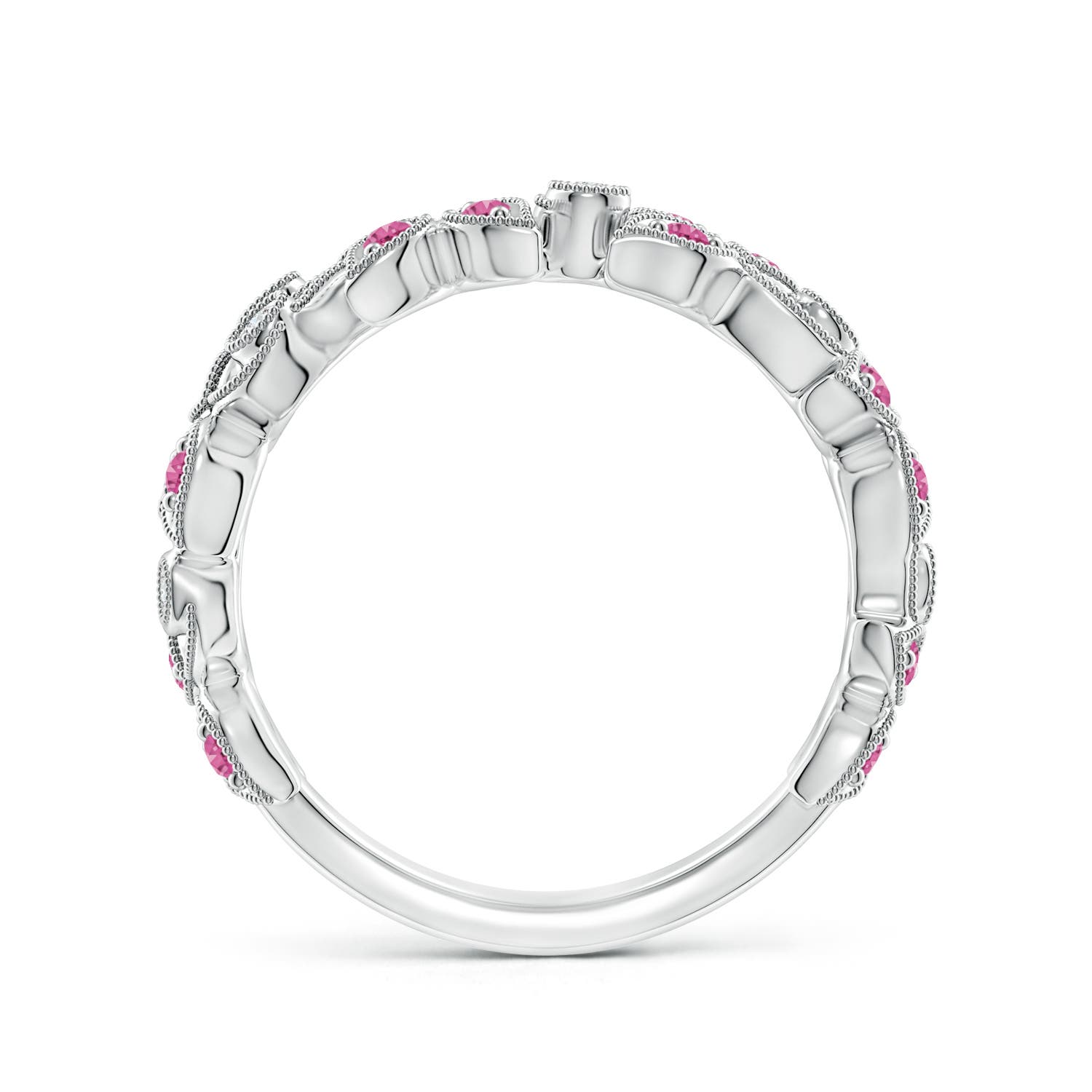 AAAA - Pink Sapphire / 0.28 CT / 14 KT White Gold