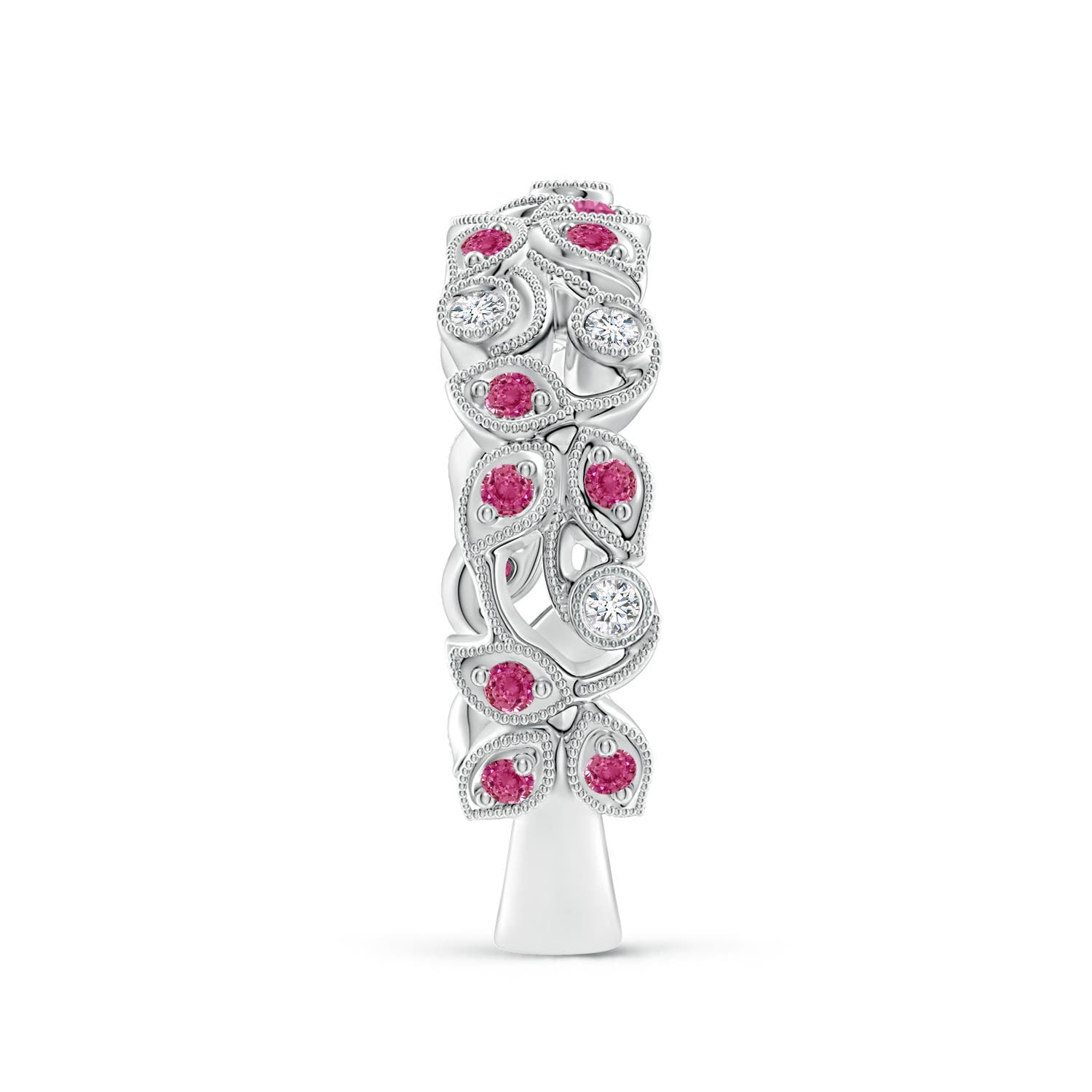 AAAA - Pink Sapphire / 0.28 CT / 14 KT White Gold