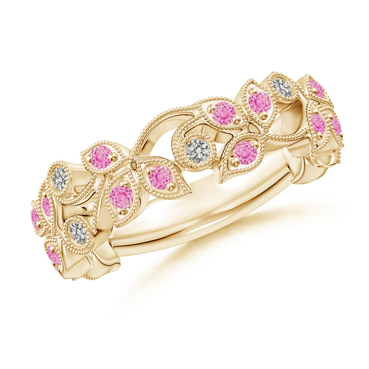 A - Pink Sapphire / 0.39 CT / 14 KT Yellow Gold