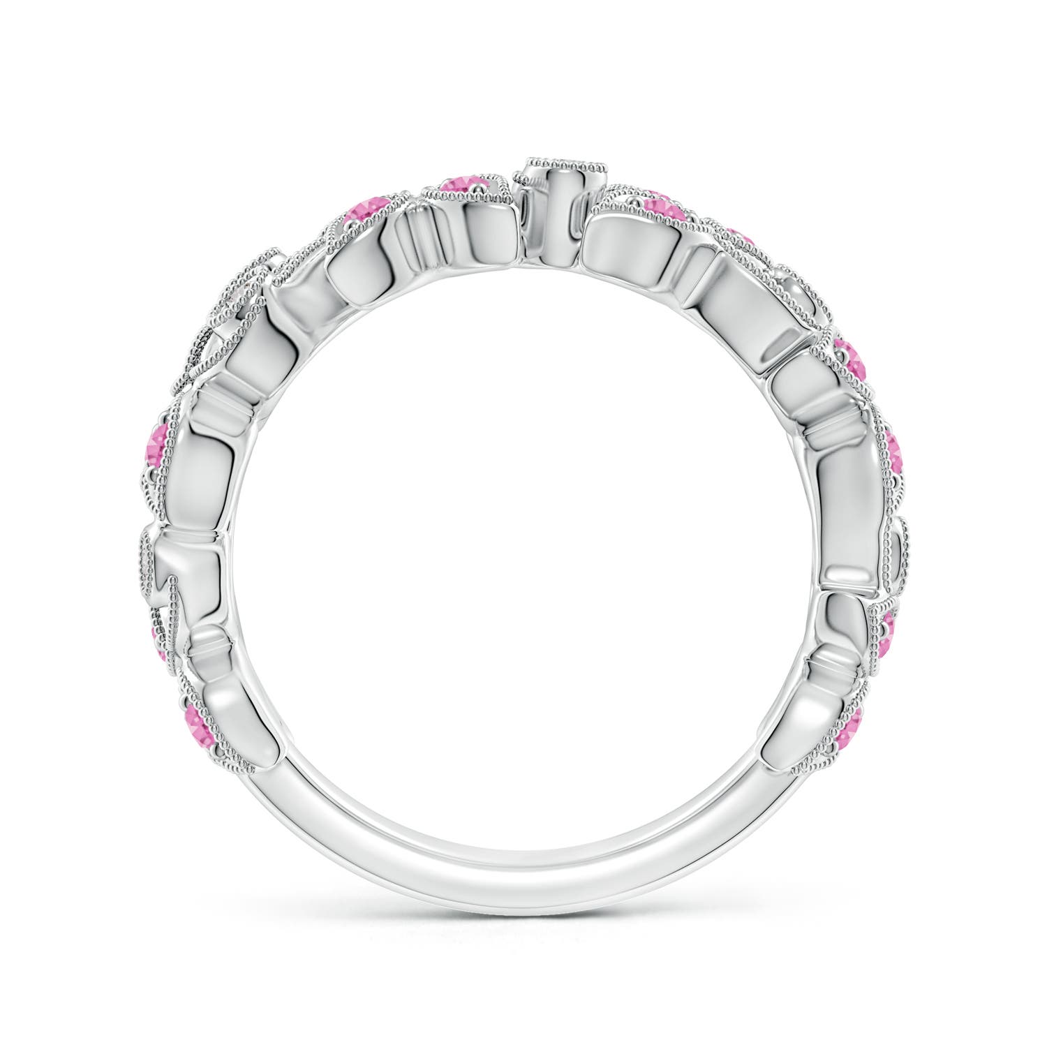 AA - Pink Sapphire / 0.39 CT / 14 KT White Gold