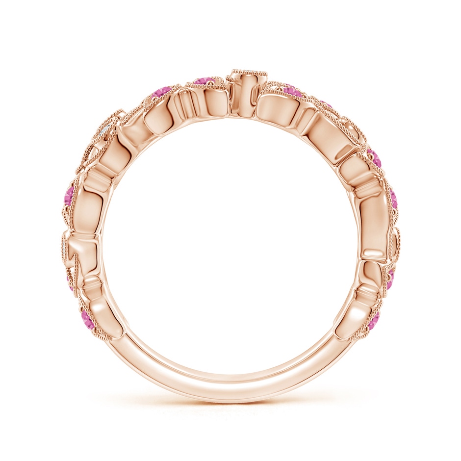 1.5mm AAA Nature Inspired Round Pink Sapphire & Diamond Vine Band in Rose Gold product image