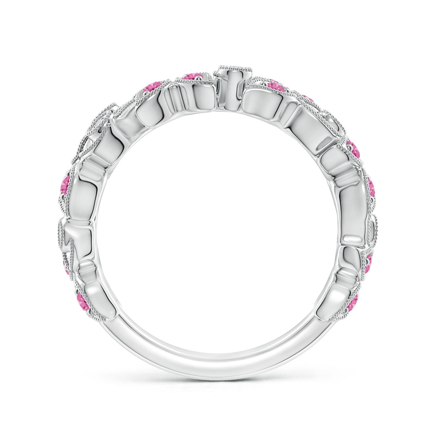 AAA - Pink Sapphire / 0.39 CT / 14 KT White Gold