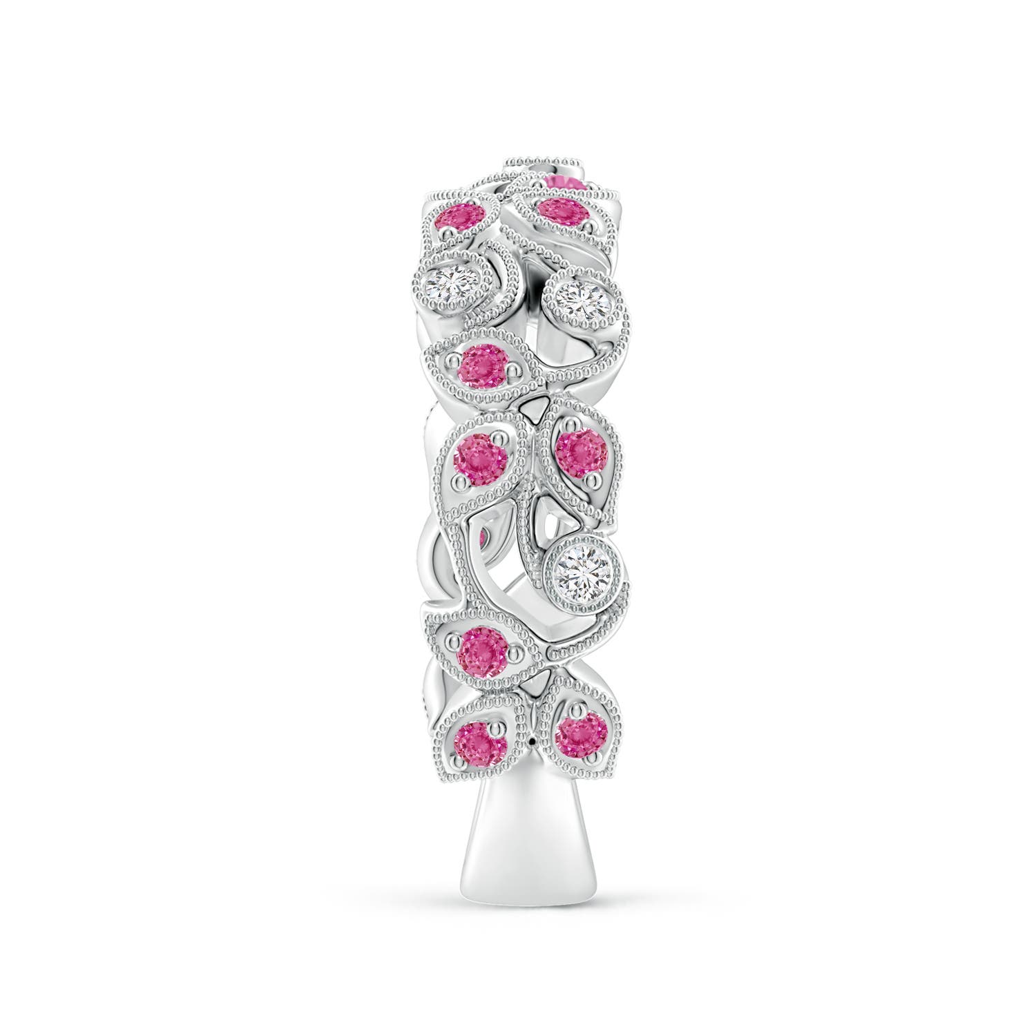 AAA - Pink Sapphire / 0.39 CT / 14 KT White Gold