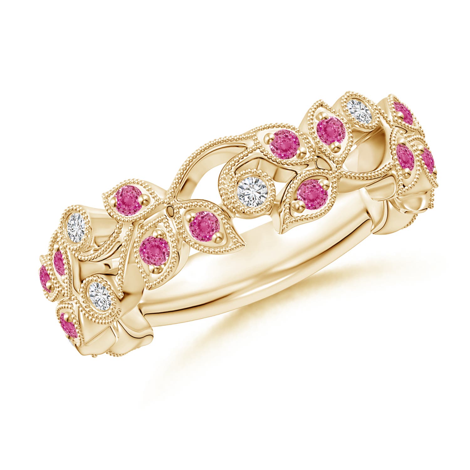 AAA - Pink Sapphire / 0.39 CT / 14 KT Yellow Gold