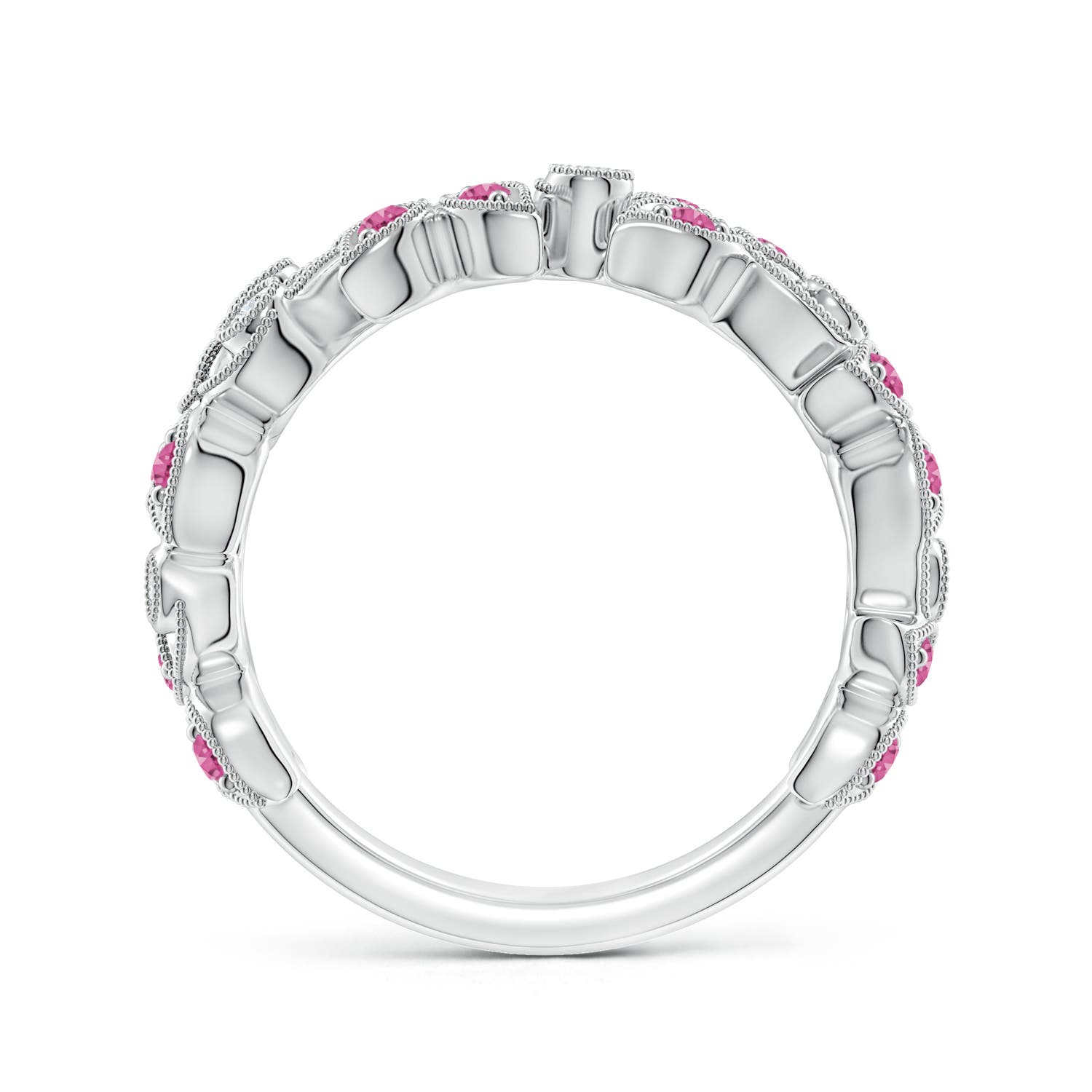 AAAA - Pink Sapphire / 0.39 CT / 14 KT White Gold