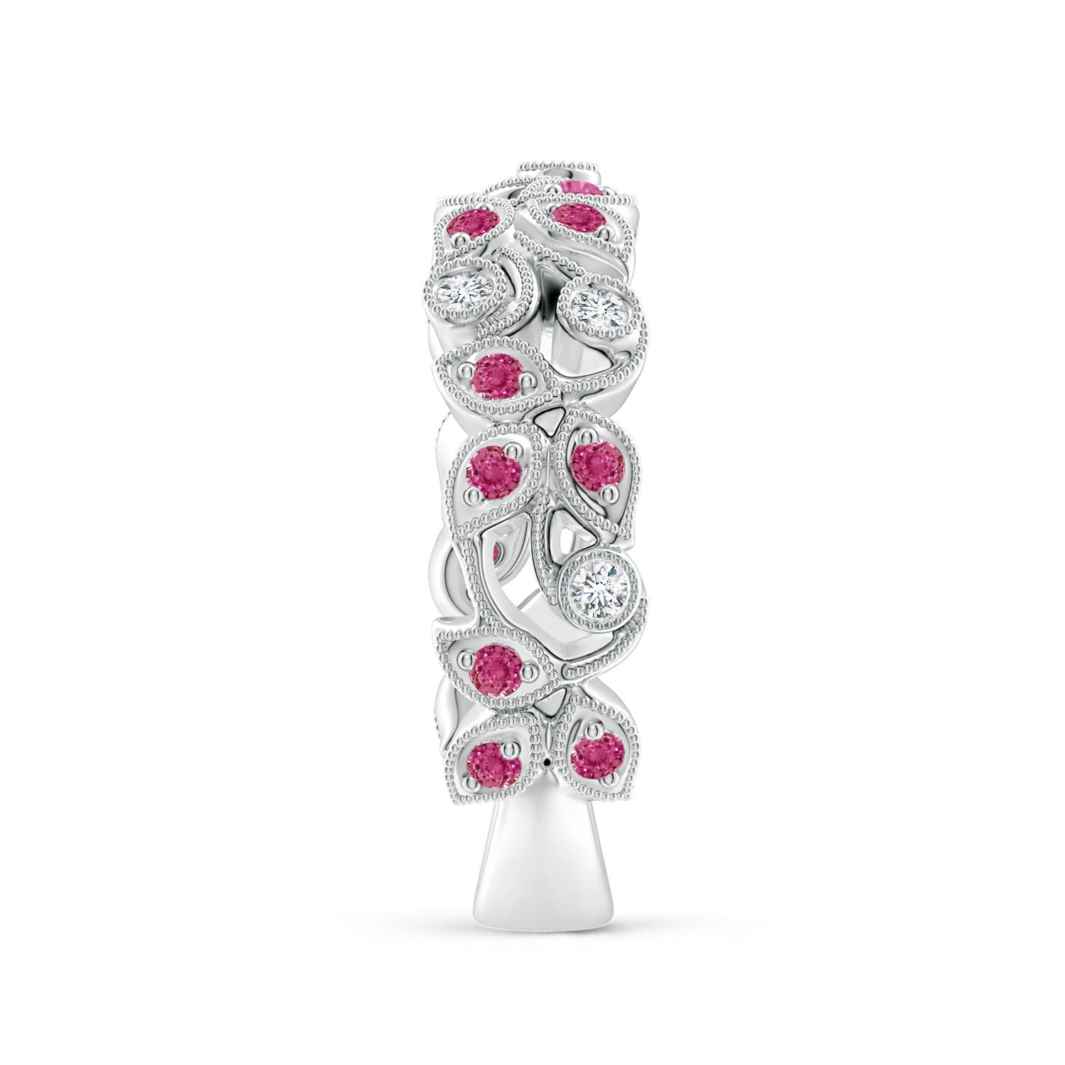 AAAA - Pink Sapphire / 0.39 CT / 14 KT White Gold