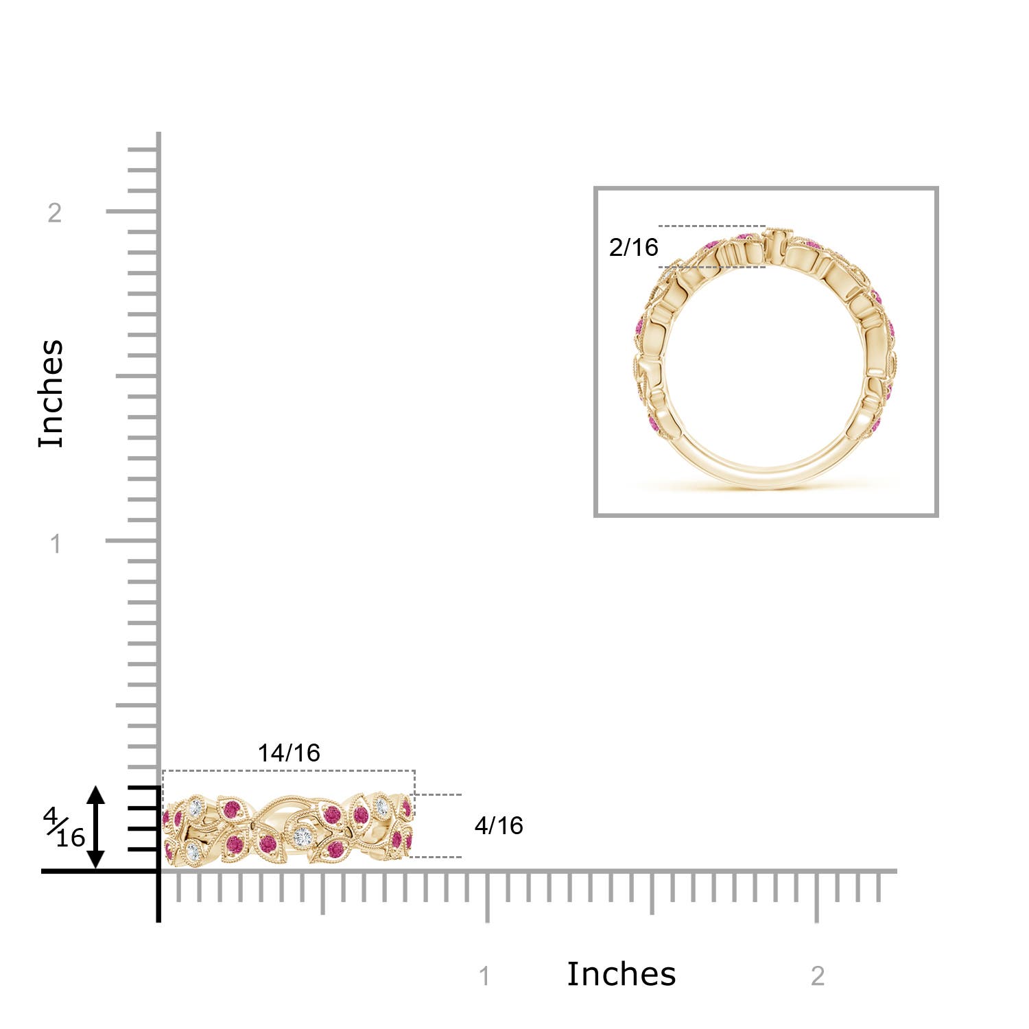 AAAA - Pink Sapphire / 0.39 CT / 14 KT Yellow Gold