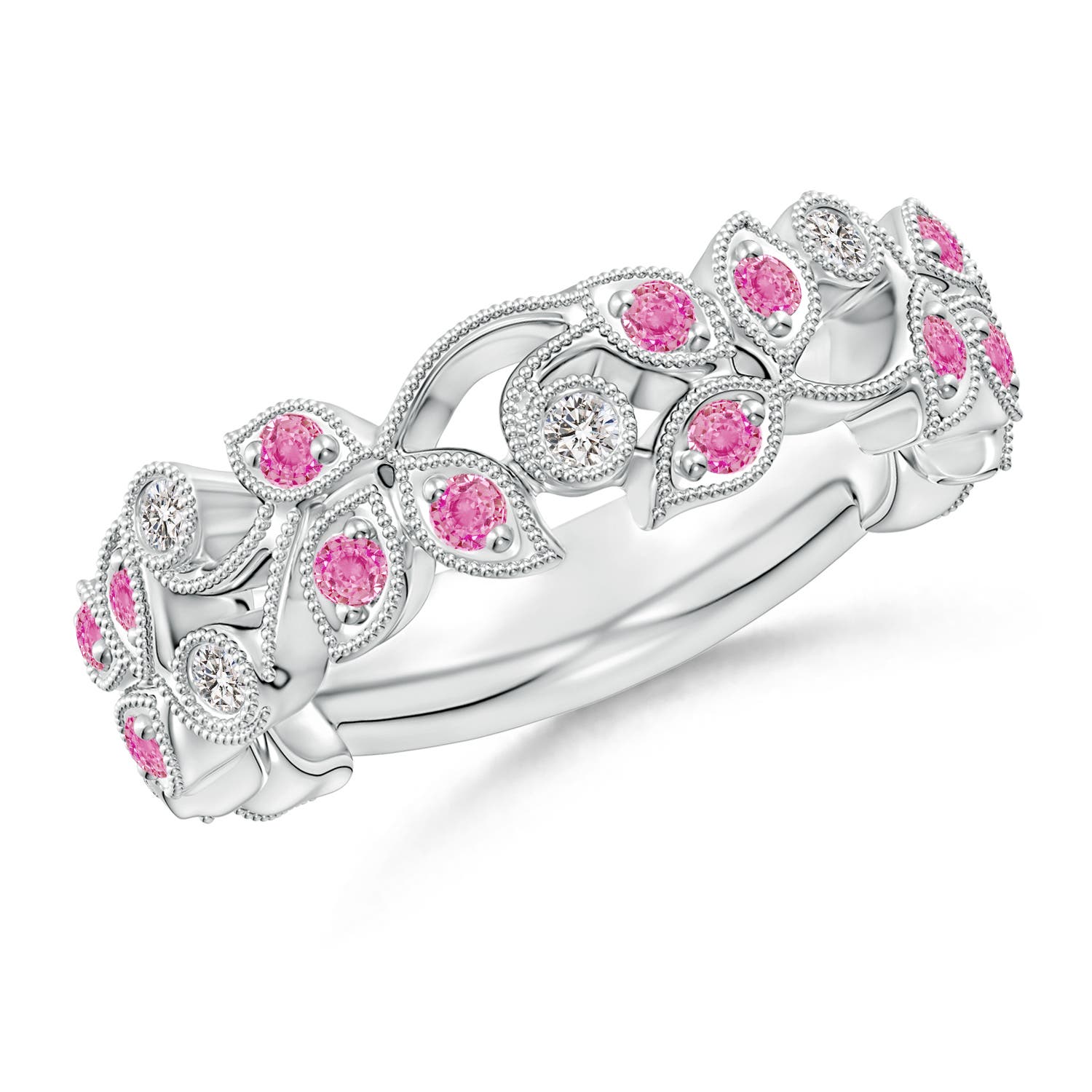 AA - Pink Sapphire / 0.69 CT / 14 KT White Gold