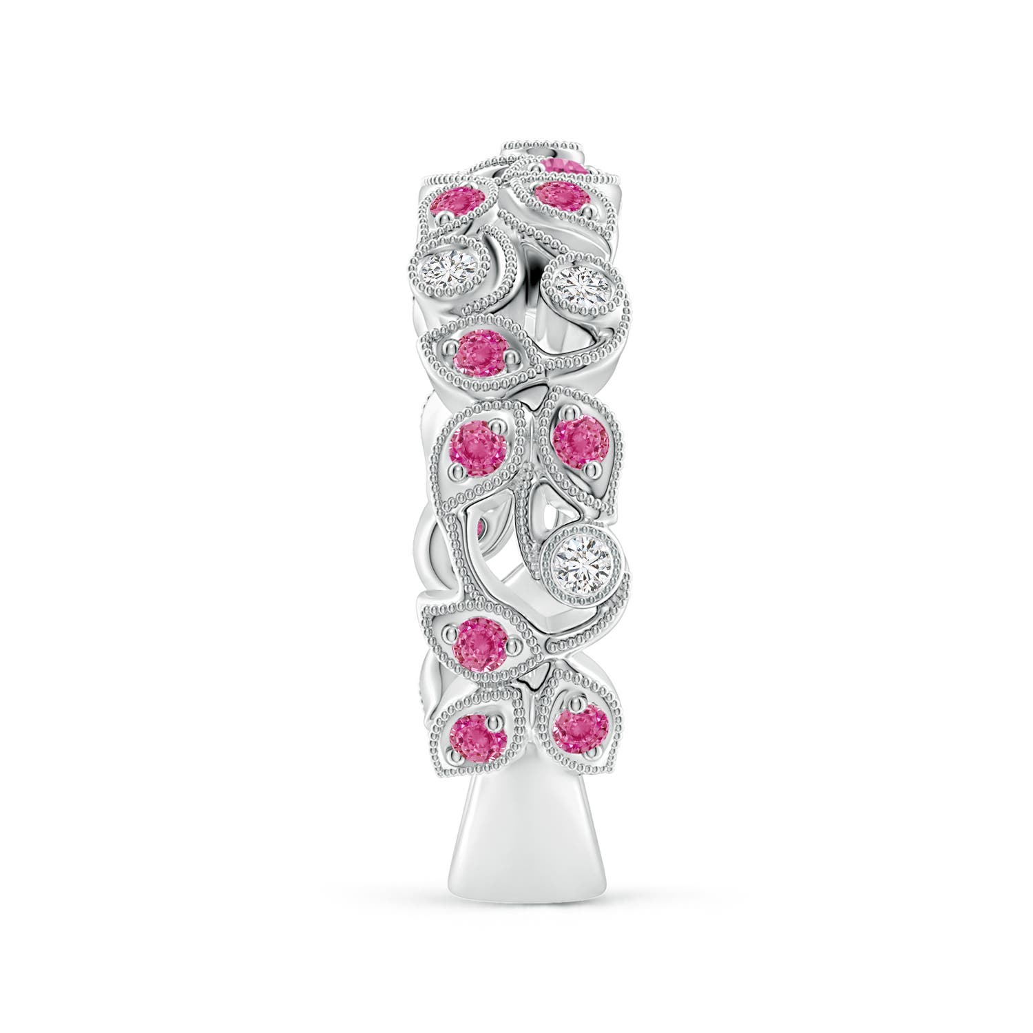 AAA - Pink Sapphire / 0.69 CT / 14 KT White Gold