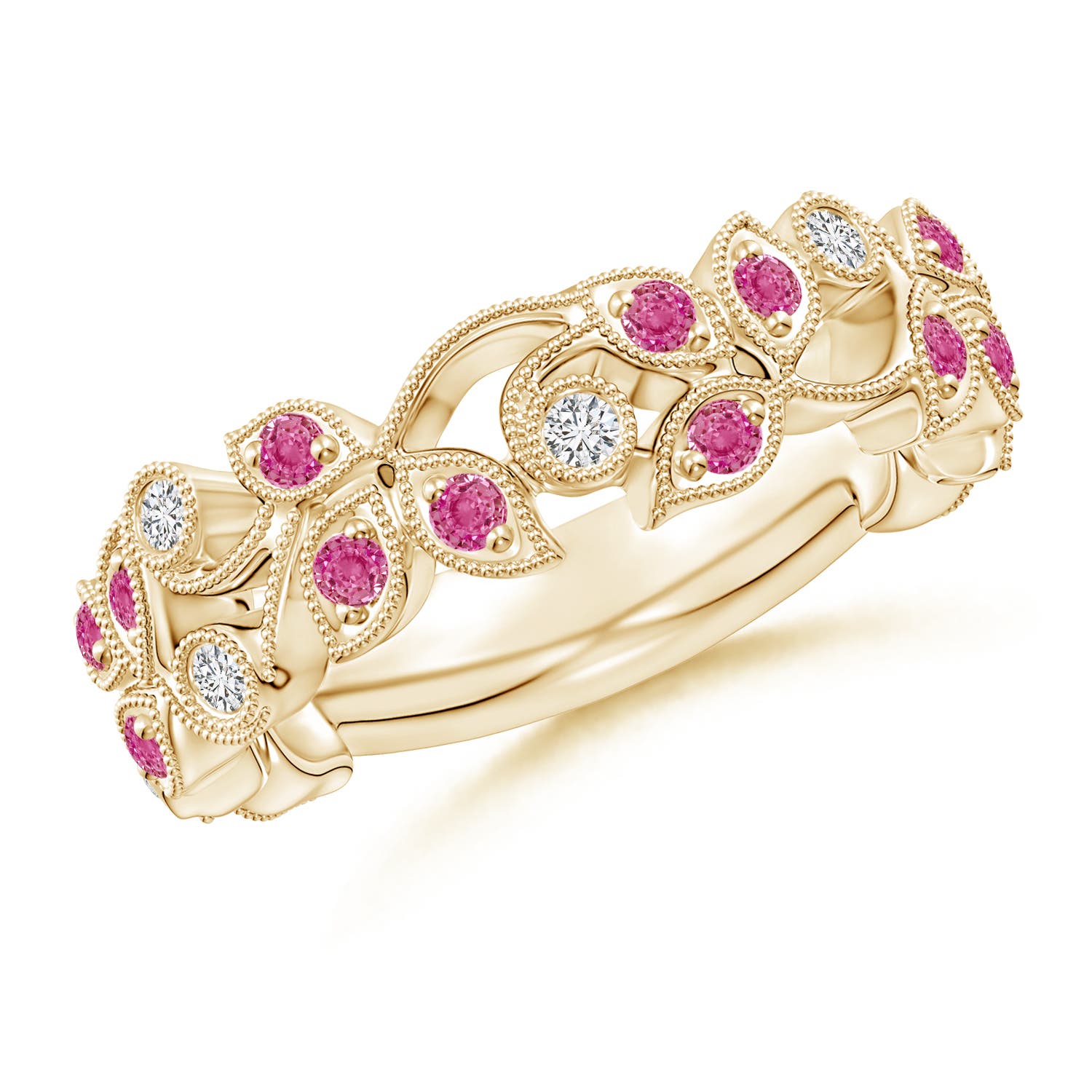 AAA - Pink Sapphire / 0.69 CT / 14 KT Yellow Gold