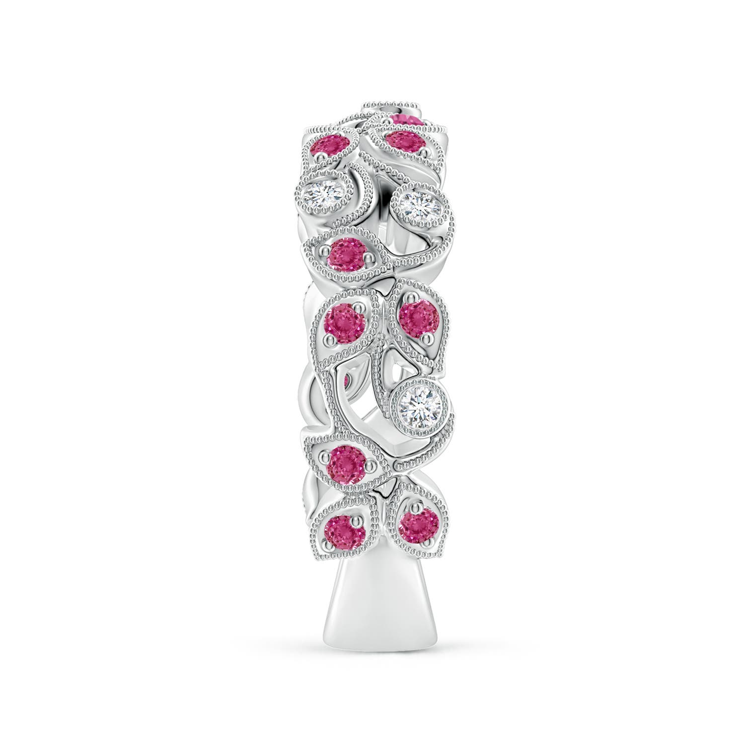 AAAA - Pink Sapphire / 0.69 CT / 14 KT White Gold