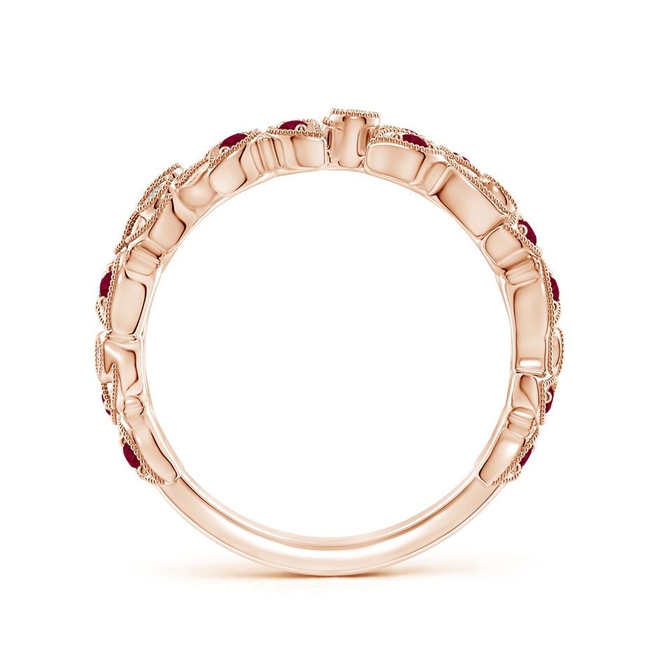 1.3mm A Nature Inspired Round Ruby & Diamond Vine Band in Rose Gold product image