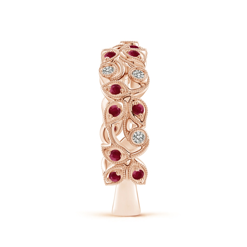 1.3mm A Nature Inspired Round Ruby & Diamond Vine Band in Rose Gold product image