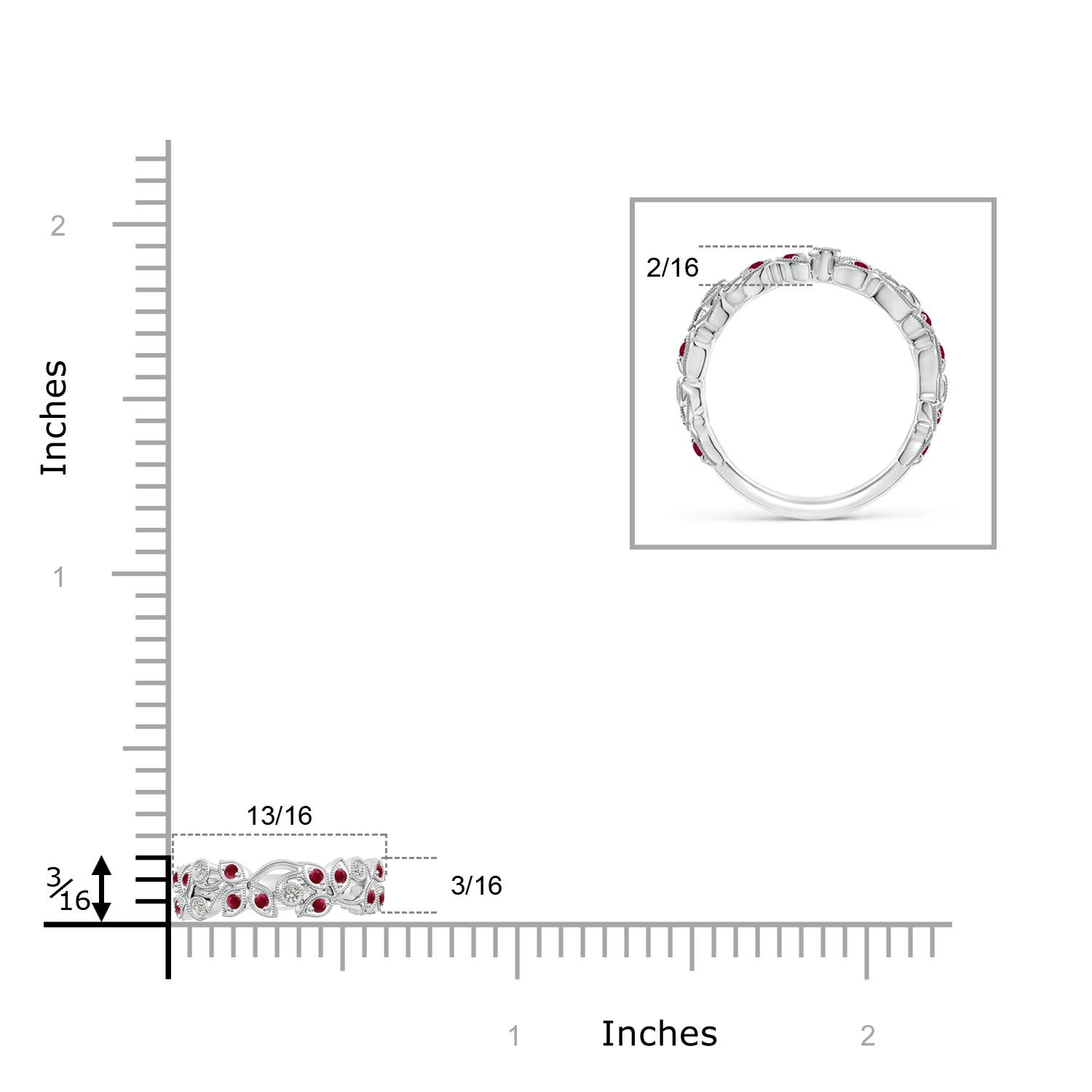 A - Ruby / 0.33 CT / 14 KT White Gold