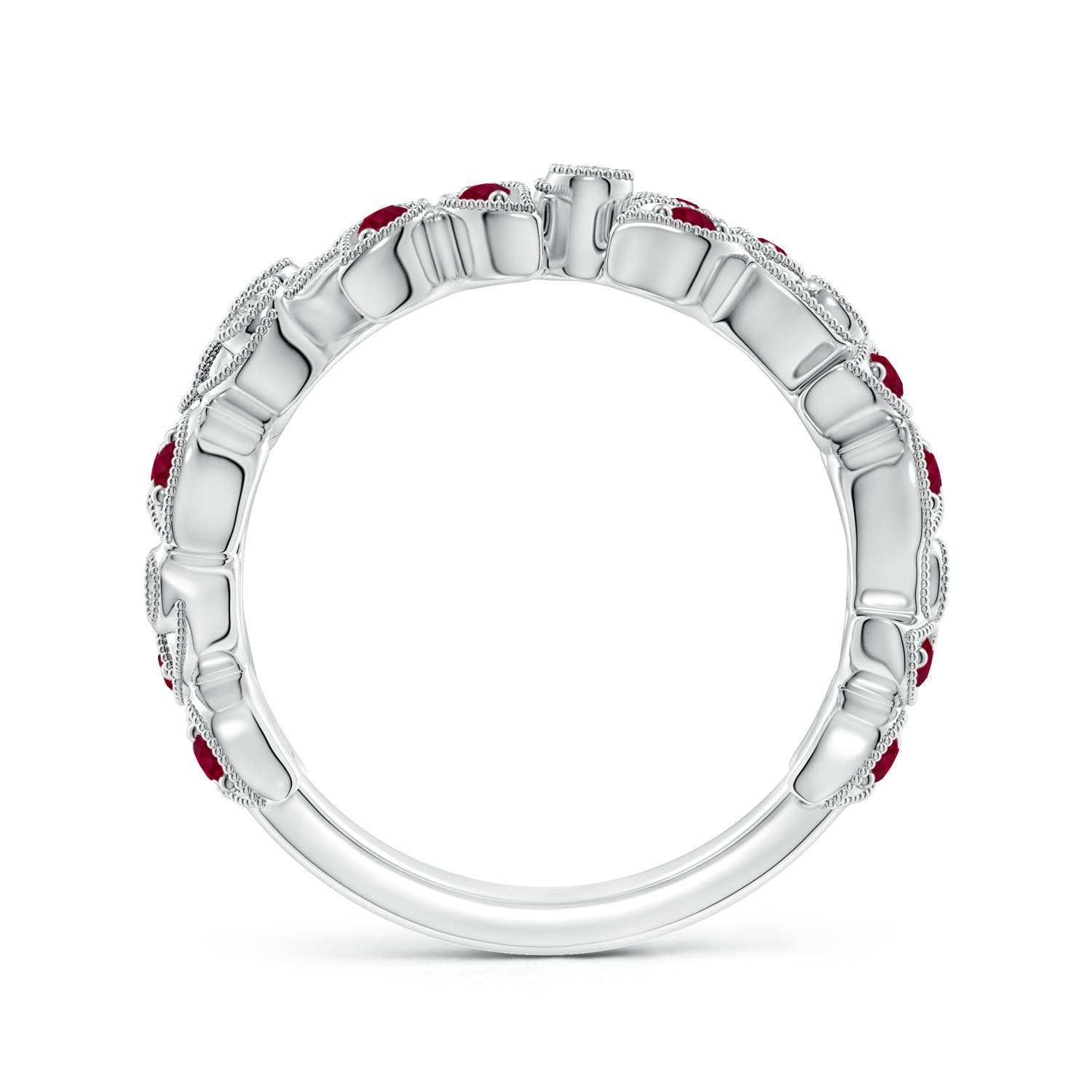 A - Ruby / 0.62 CT / 14 KT White Gold