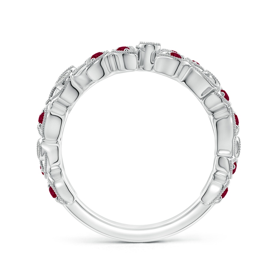 1.5mm A Nature Inspired Round Ruby & Diamond Vine Band in White Gold product image