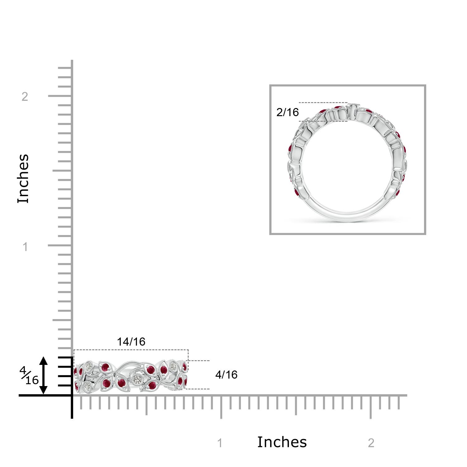 A - Ruby / 0.62 CT / 14 KT White Gold