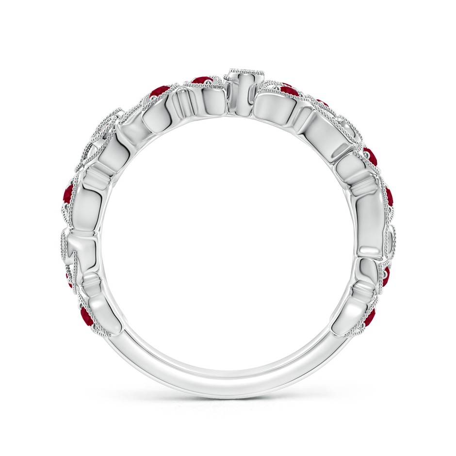 1.5mm AA Nature Inspired Round Ruby & Diamond Vine Band in White Gold product image