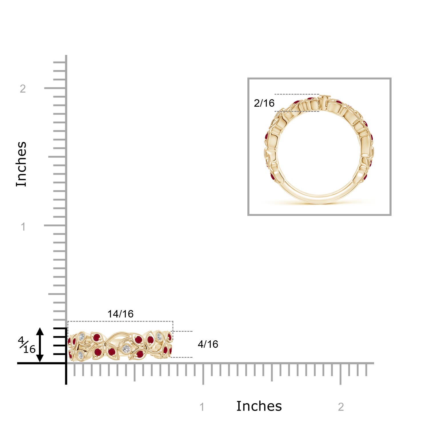 AA - Ruby / 0.62 CT / 14 KT Yellow Gold