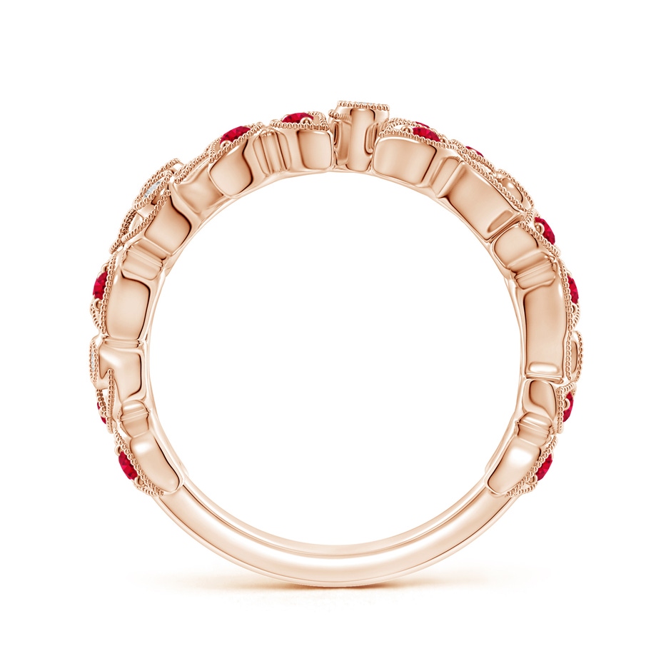 1.5mm AAA Nature Inspired Round Ruby & Diamond Vine Band in Rose Gold product image