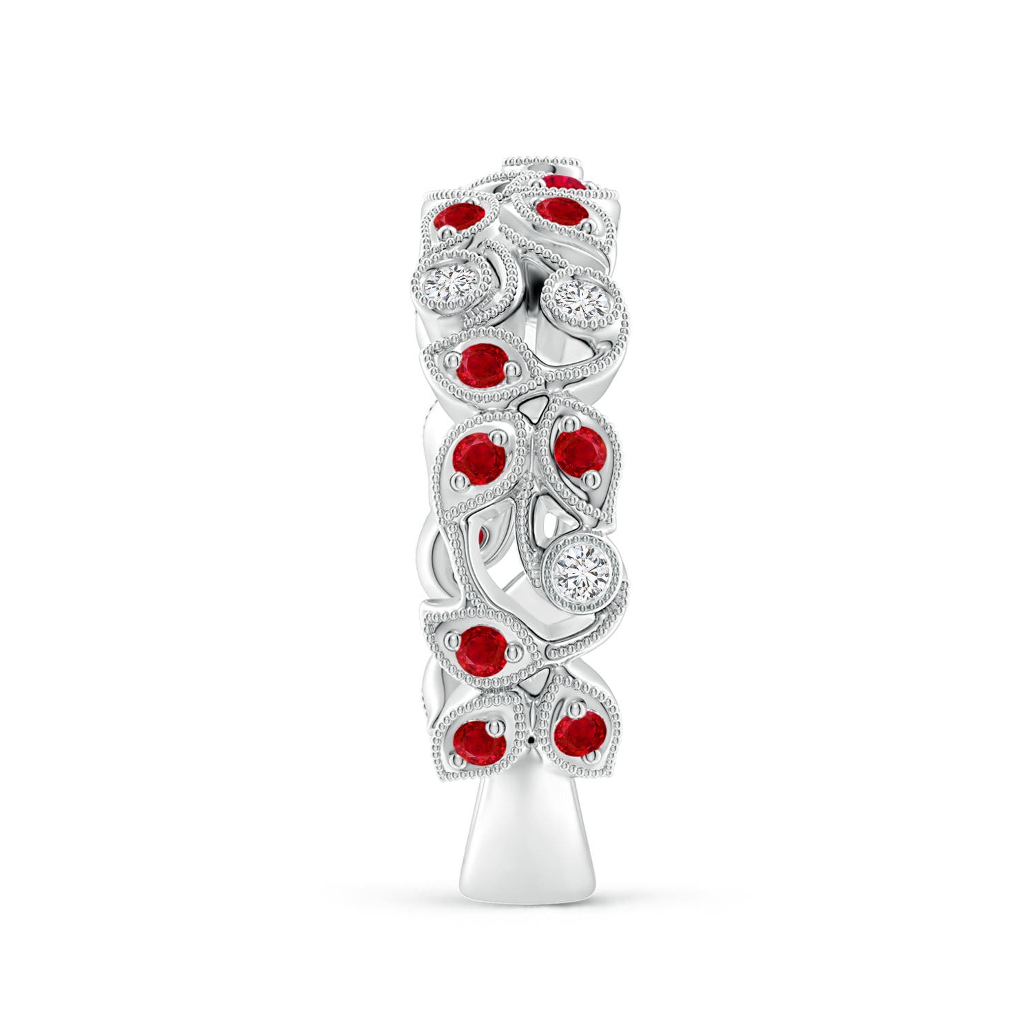 AAA - Ruby / 0.62 CT / 14 KT White Gold