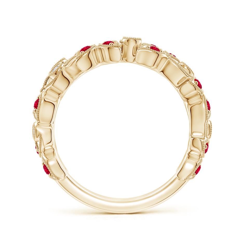1.5mm AAA Nature Inspired Round Ruby & Diamond Vine Band in Yellow Gold product image