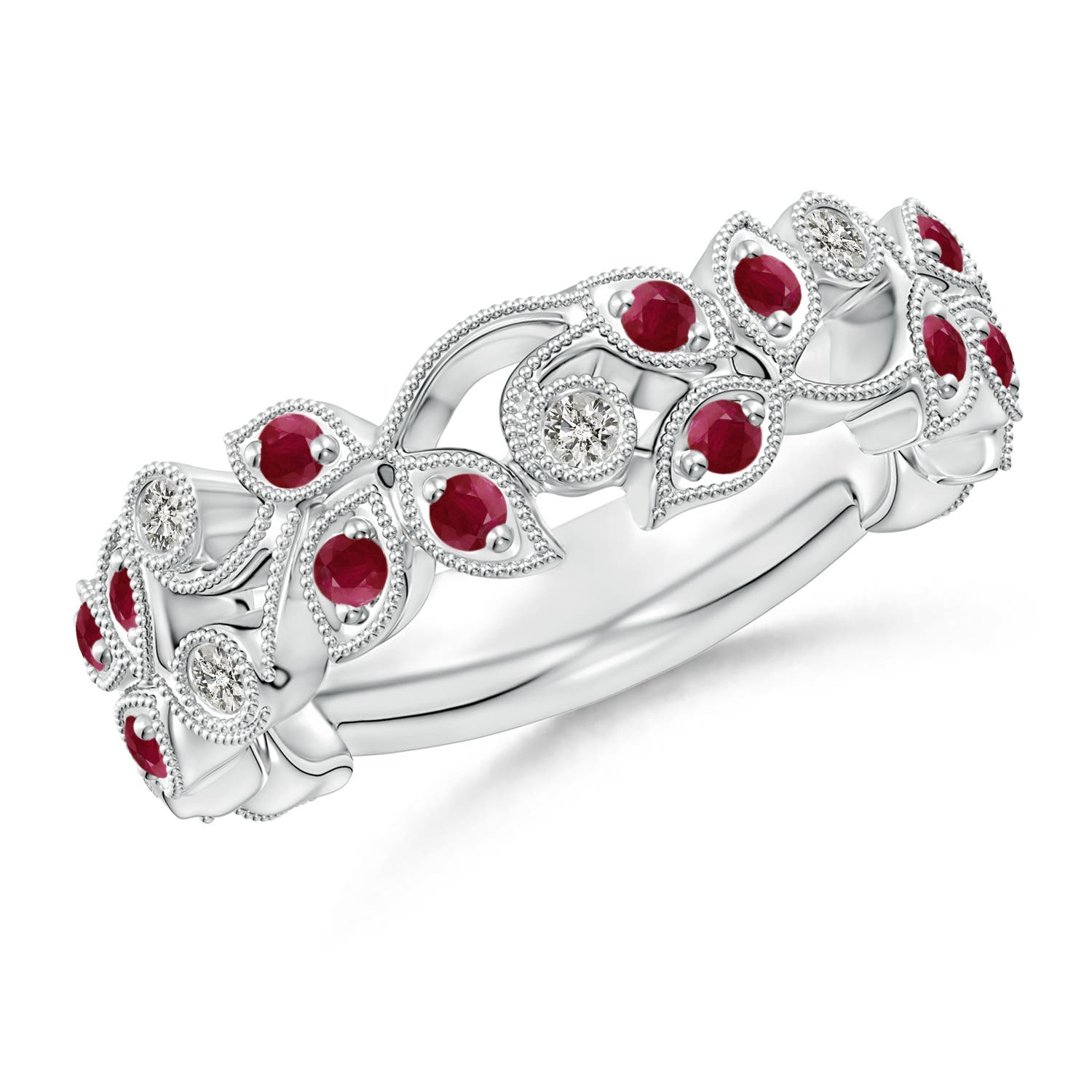 A - Ruby / 0.83 CT / 14 KT White Gold