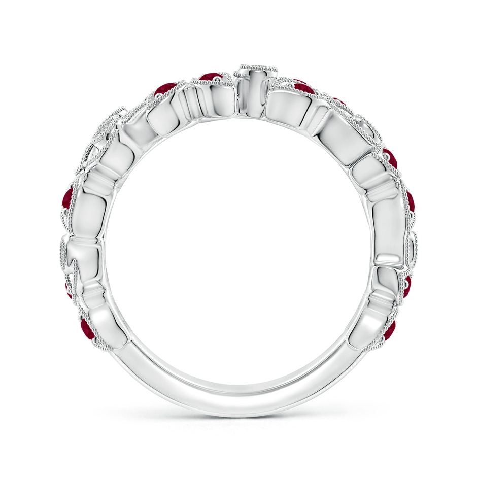 1.8mm A Nature Inspired Round Ruby & Diamond Vine Band in White Gold product image