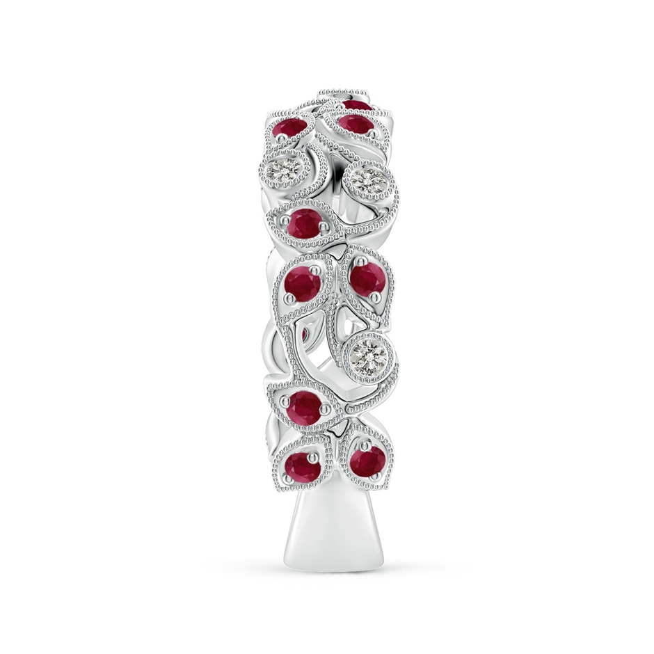 1.8mm A Nature Inspired Round Ruby & Diamond Vine Band in White Gold product image