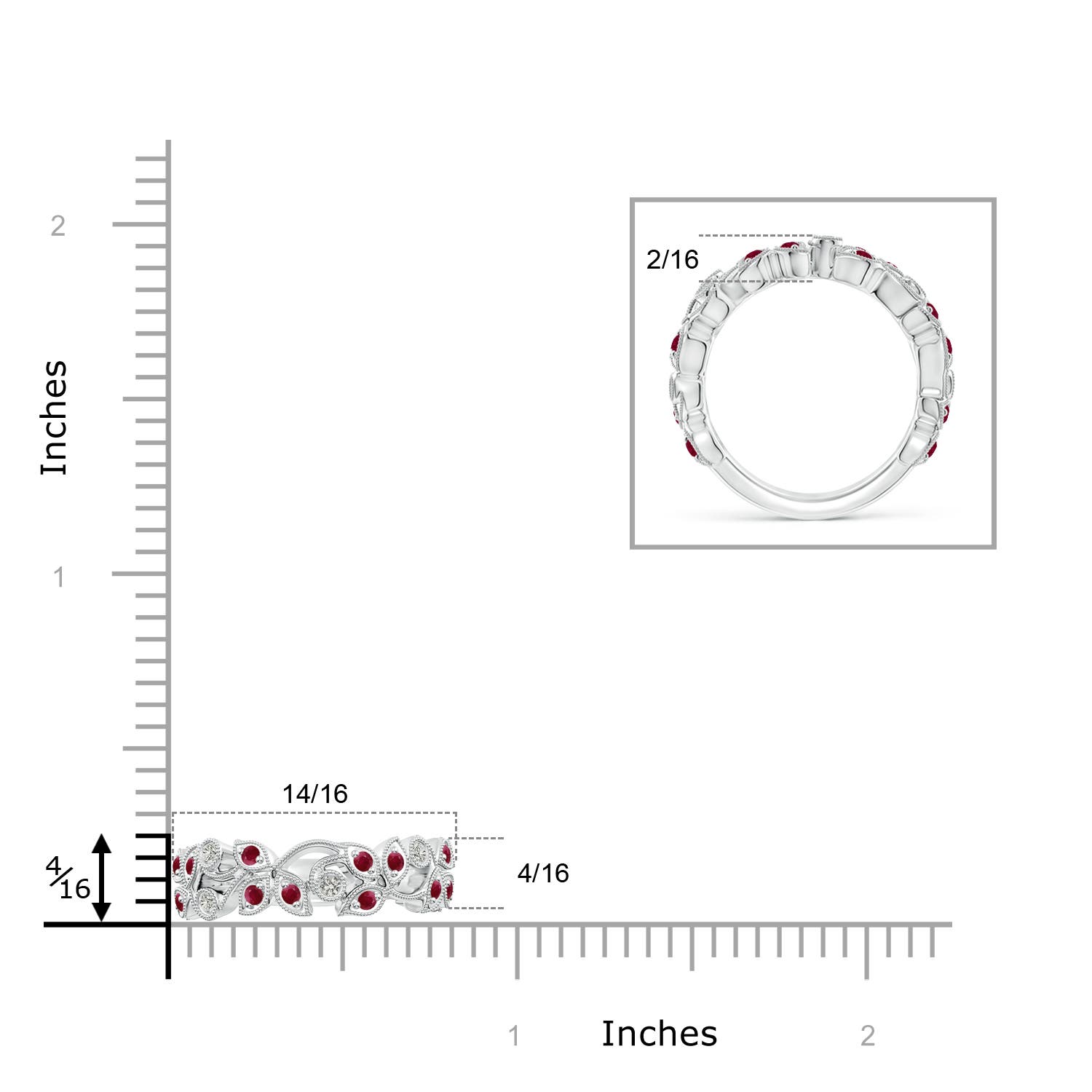 A - Ruby / 0.83 CT / 14 KT White Gold