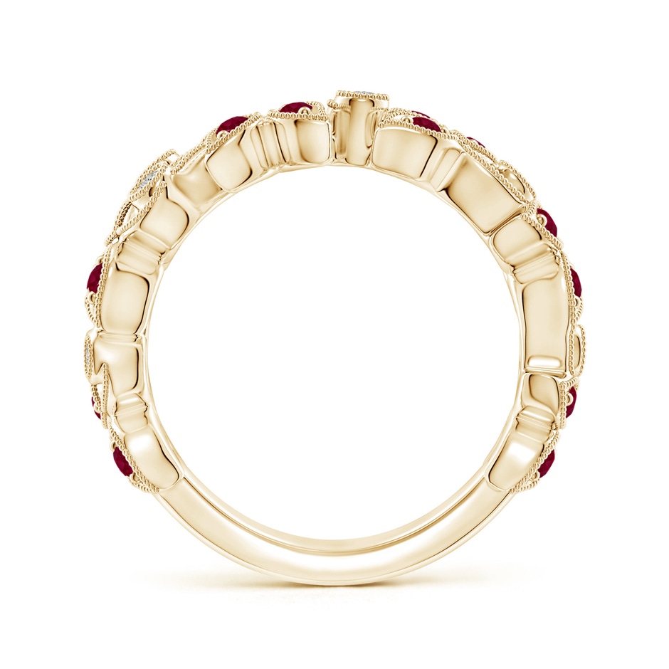 1.8mm A Nature Inspired Round Ruby & Diamond Vine Band in Yellow Gold product image