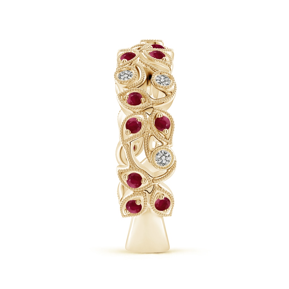 1.8mm A Nature Inspired Round Ruby & Diamond Vine Band in Yellow Gold product image