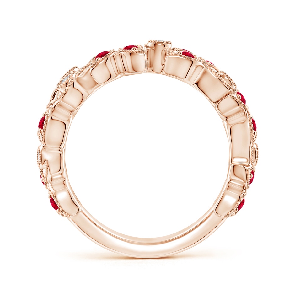 1.8mm AAA Nature Inspired Round Ruby & Diamond Vine Band in Rose Gold product image