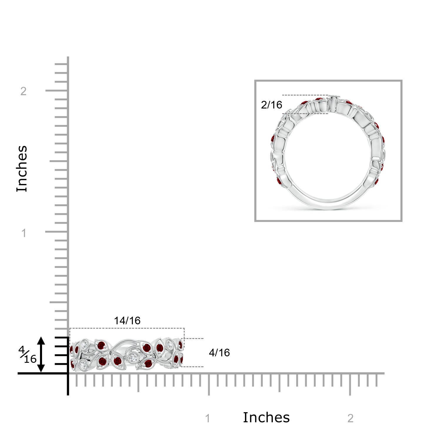 AAAA - Ruby / 0.83 CT / 14 KT White Gold