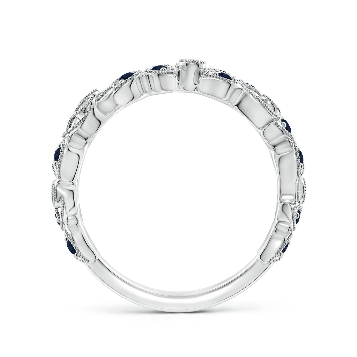 A - Blue Sapphire / 0.28 CT / 14 KT White Gold