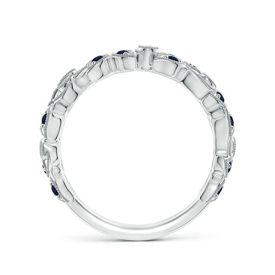 1.3mm A Nature Inspired Round Blue Sapphire & Diamond Vine Band in White Gold product image