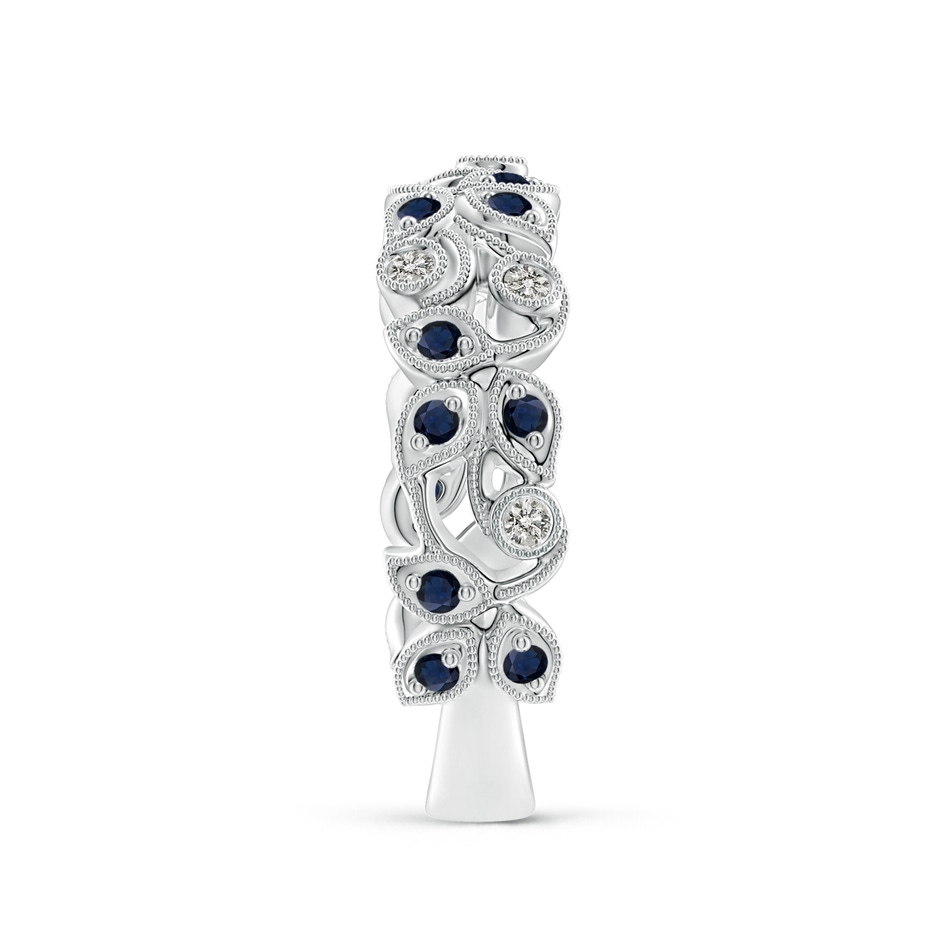 1.3mm A Nature Inspired Round Blue Sapphire & Diamond Vine Band in White Gold product image
