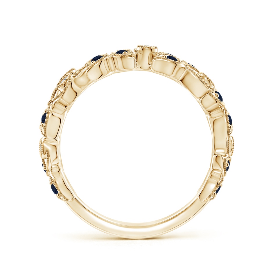 1.3mm A Nature Inspired Round Blue Sapphire & Diamond Vine Band in Yellow Gold product image