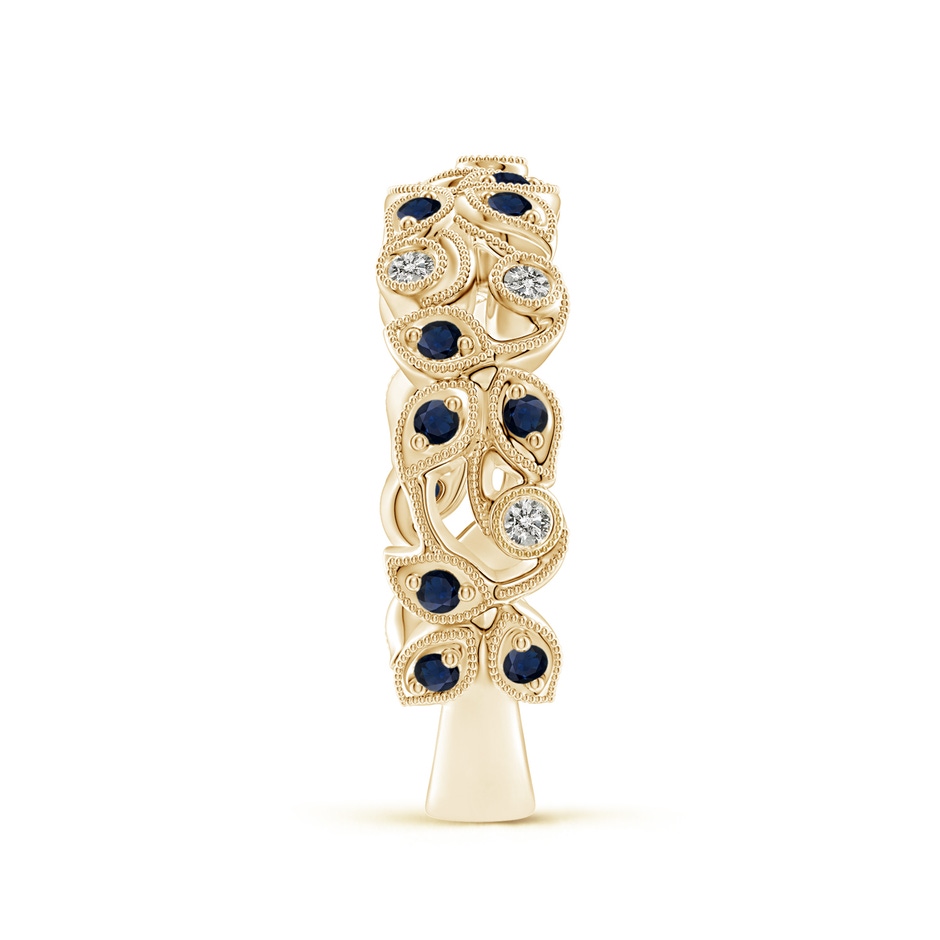 1.3mm A Nature Inspired Round Blue Sapphire & Diamond Vine Band in Yellow Gold product image