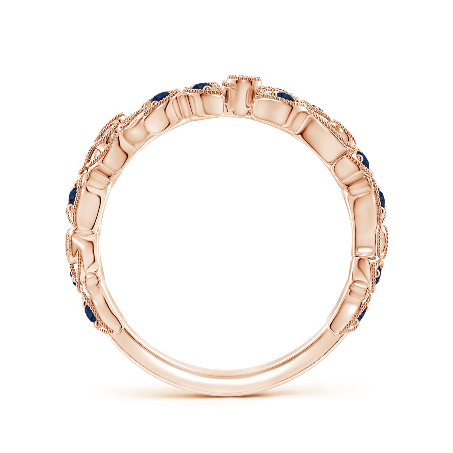 AA - Blue Sapphire / 0.28 CT / 14 KT Rose Gold