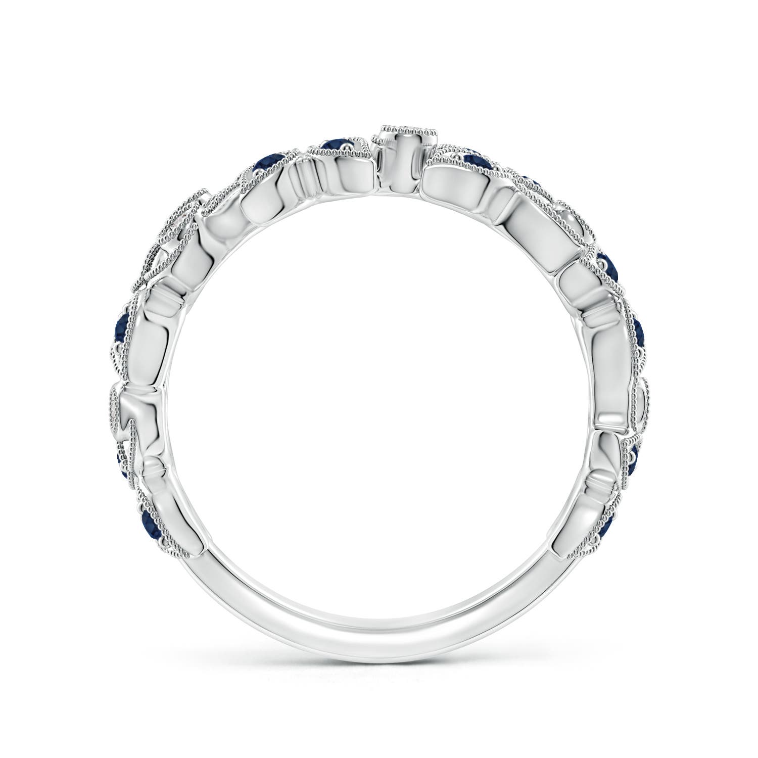 AA - Blue Sapphire / 0.28 CT / 14 KT White Gold