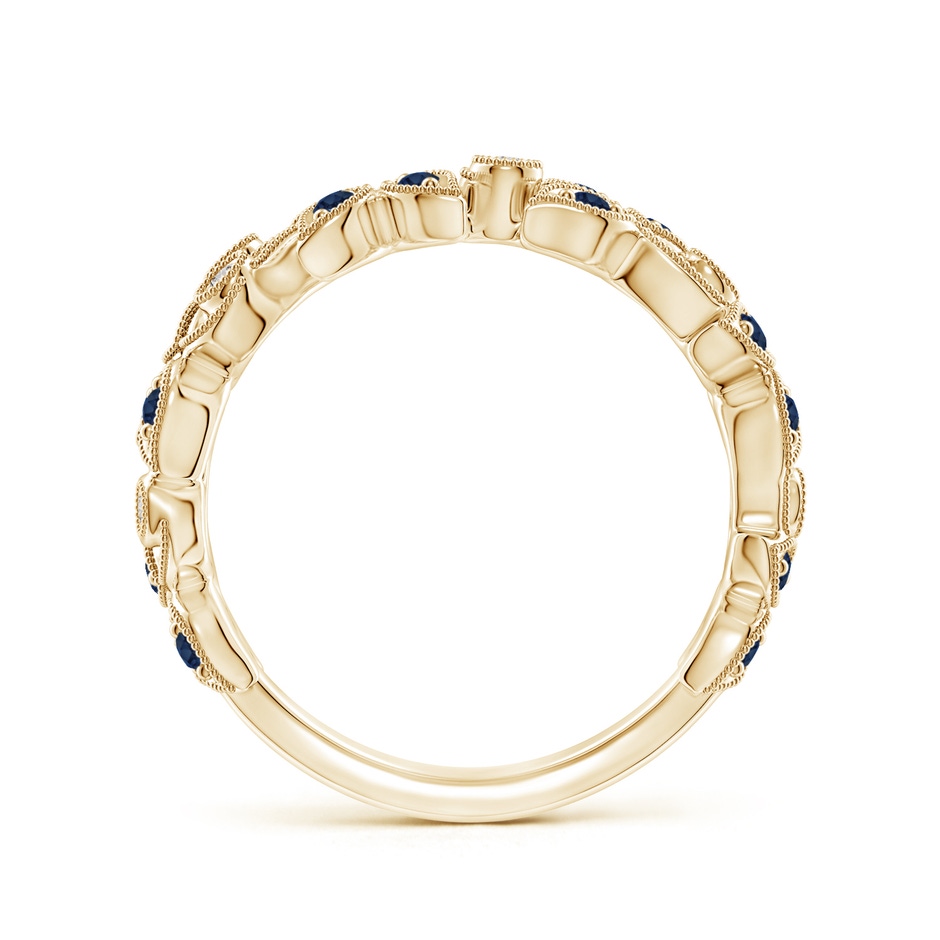 1.3mm AA Nature Inspired Round Blue Sapphire & Diamond Vine Band in Yellow Gold product image