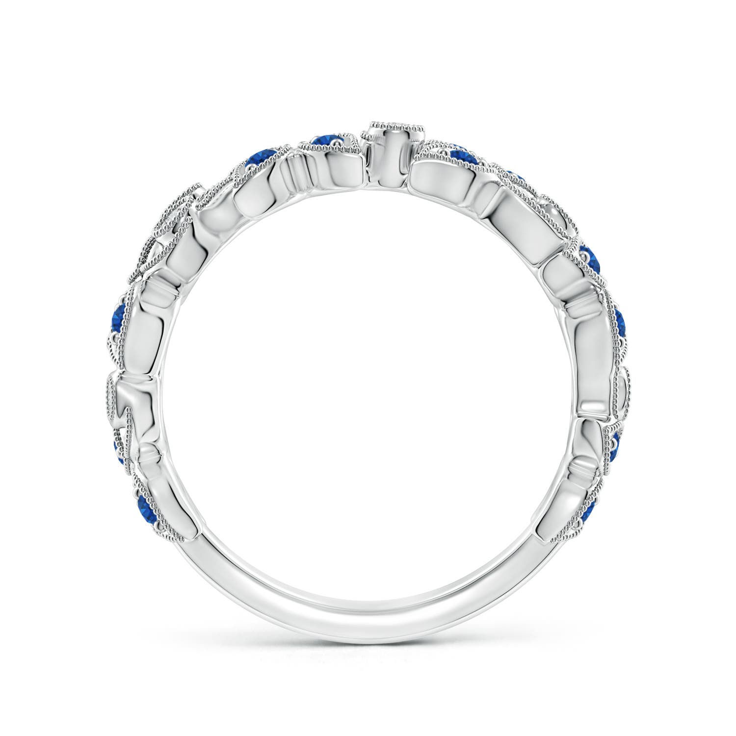 AAA - Blue Sapphire / 0.28 CT / 14 KT White Gold