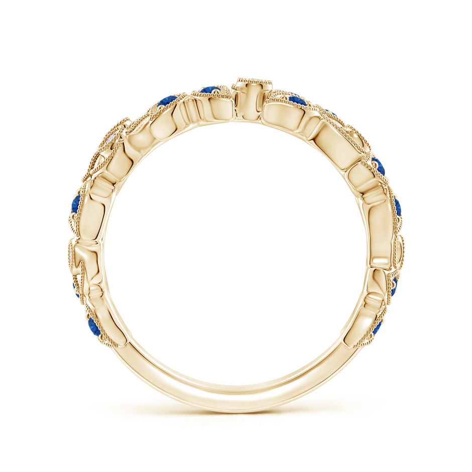 1.3mm AAA Nature Inspired Round Blue Sapphire & Diamond Vine Band in Yellow Gold product image