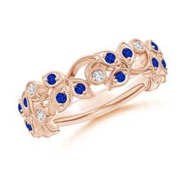 Fashion Rose Gold Blue Sapphire Rings