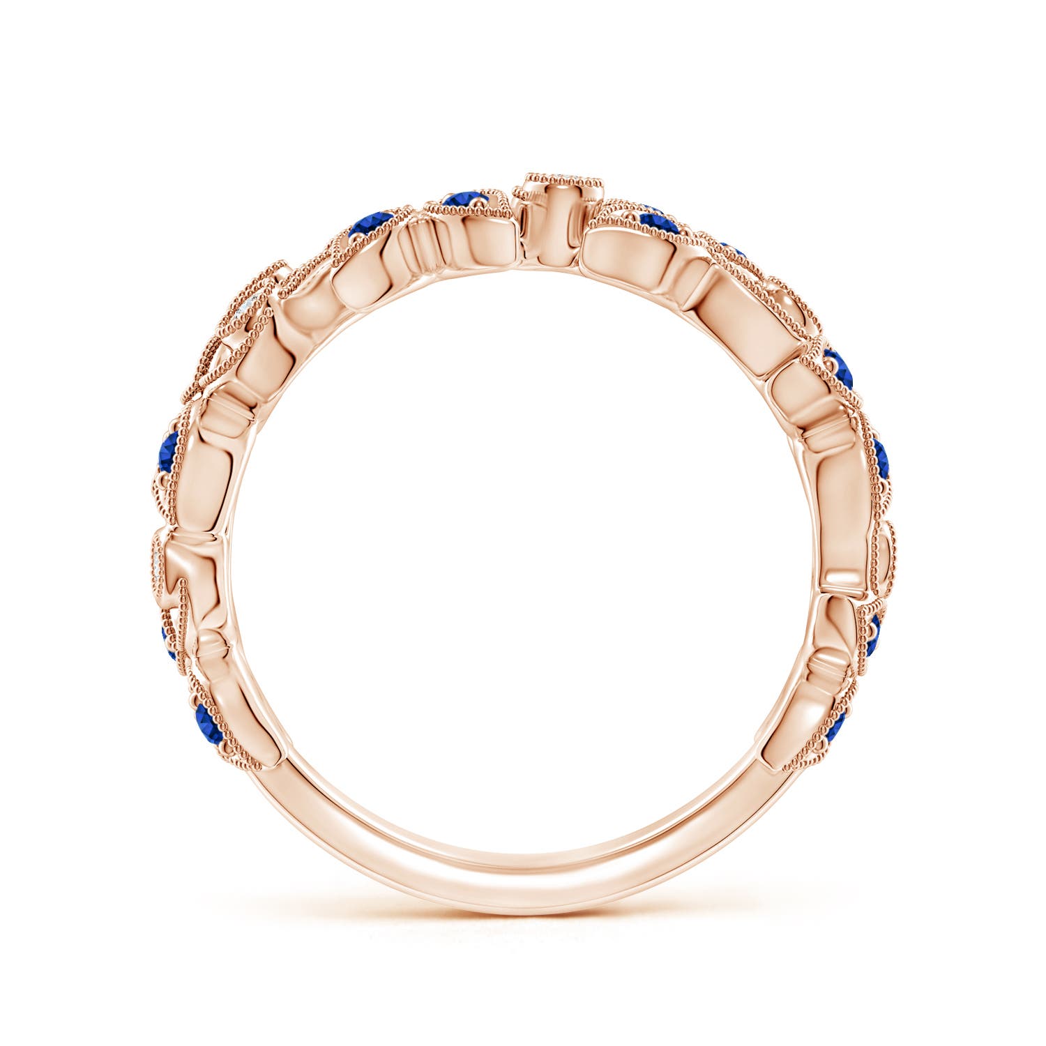 AAAA - Blue Sapphire / 0.28 CT / 14 KT Rose Gold