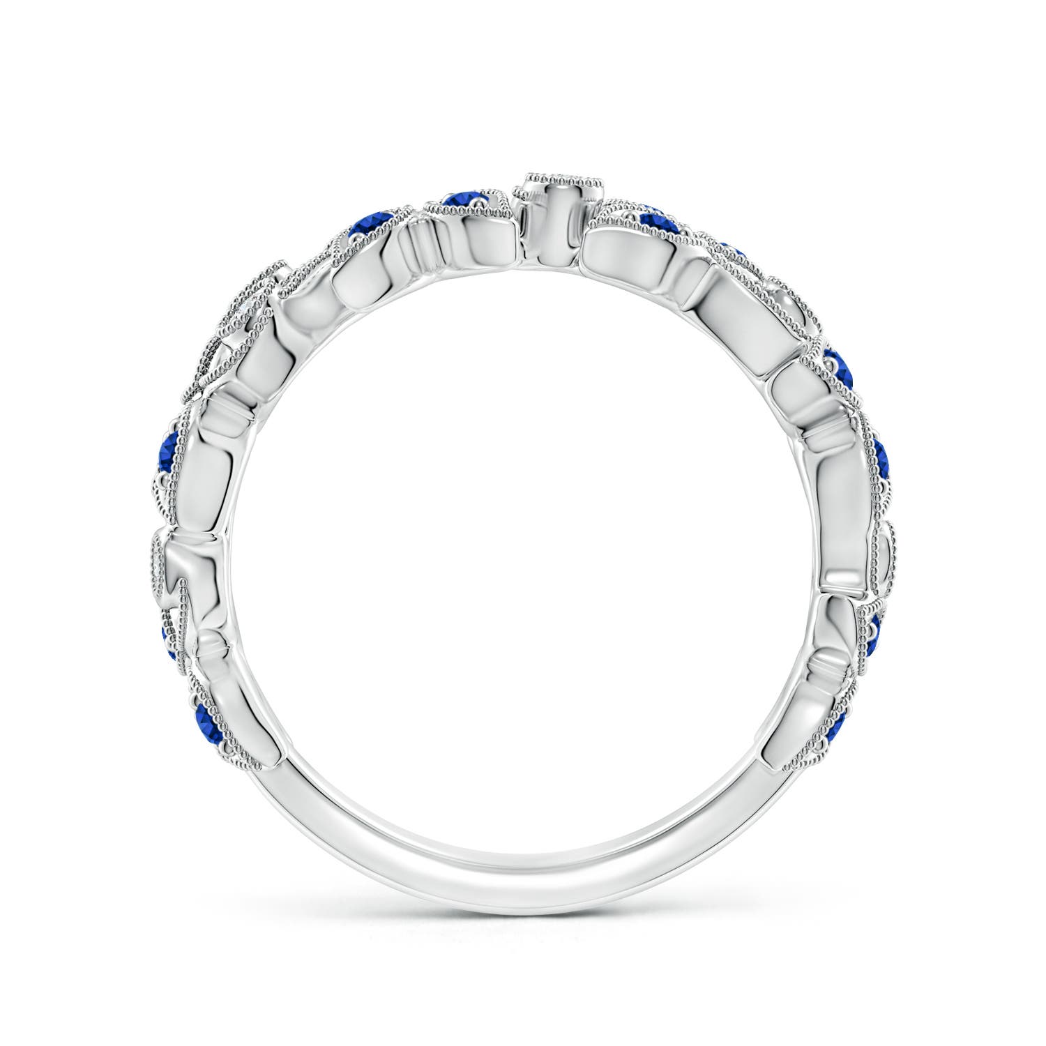 AAAA - Blue Sapphire / 0.28 CT / 14 KT White Gold