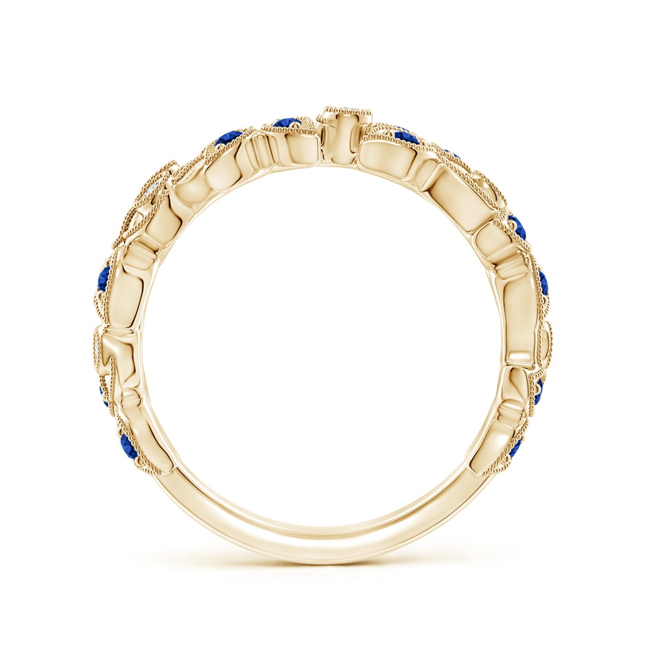 1.3mm AAAA Nature Inspired Round Blue Sapphire & Diamond Vine Band in Yellow Gold product image